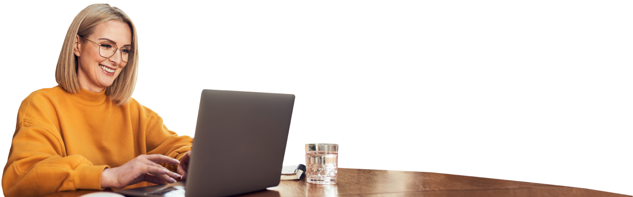 Photo of a woman using a computer